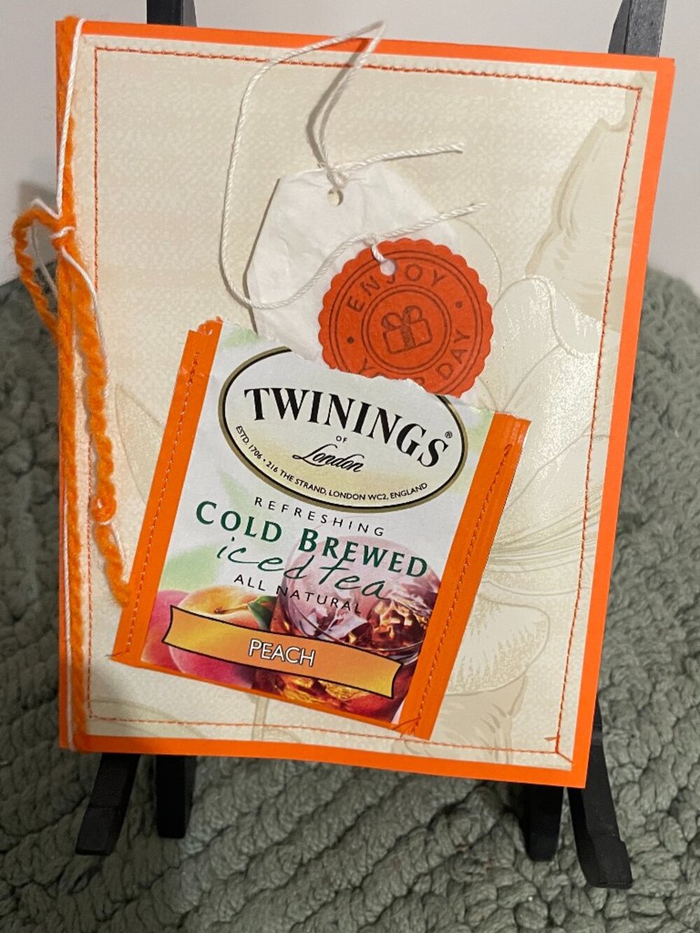 Handcrafted Birthday Card 4.25" x 5.5" with envelope. Tea BUNDLE ONLY